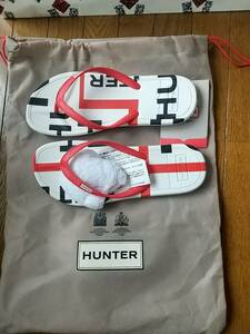 新品　HUNTER WOMENS EXPLODED LOGO FLIP FLOP　US8 UK6 EU39　ビーサン