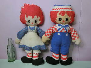 ラガディ・アン＆アンディ ラグドール ぬいぐるみ人形 2体セット ペア ビンテージ Raggedy Ann Plush 80s ラガディアン USA カントリー雑貨