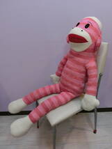 ソックモンキー◇ビンテージ 超特大1M ぬいぐるみ人形 BIG1メートル◇Sock Monkey Doll 猿 ソックスモンキー 巨大 MAXX製_画像6