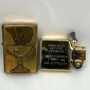 t）ジッポ Zippo マティーニ 2000年 喫煙グッズ トリックライター MADE IN U.S.A. 中古 ※火花出ました。現状お渡し