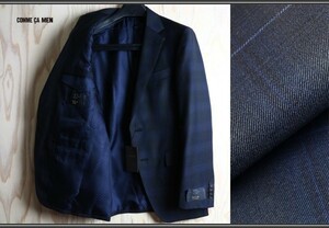  new goods Comme Ca men autumn winter top class Italy CERRUTI company il pudding chipe check wool jacket SS/XS navy blue / regular price 6.4 ten thousand /IL princip/ che ruti