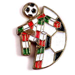 ピンバッジ・イタリア国旗色サッカー球ワールドカップ大会◆フランス限定ピンズ◆レアなヴィンテージものピンバッチ