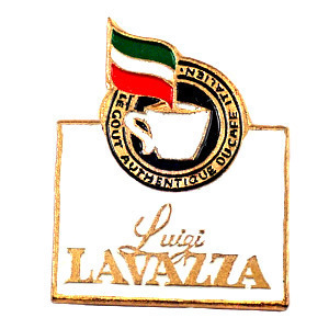 ピンバッジ・ラヴァッツァのコーヒー珈琲イタリア国旗色◆フランス限定ピンズ◆レアなヴィンテージものピンバッチ