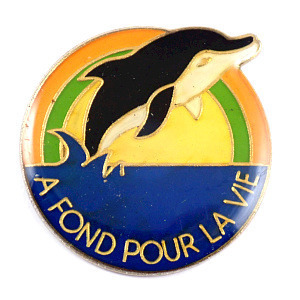  pin badge * dolphin fish Dolphin ... rainbow * France limitation pin z* rare . Vintage thing pin bachi