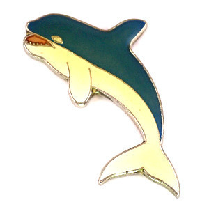  значок * дельфин рыба Dolphin ...* Франция ограничение булавка z* редкость . Vintage было использовано булавка bachi