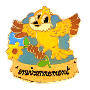  значок * птица экология окружающая среда * Франция ограничение булавка z* редкость . Vintage было использовано булавка bachi