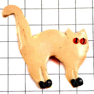 ピンバッジ・赤い目のネコ猫◆フランス限定ピンズ◆レアなヴィンテージものピンバッチ