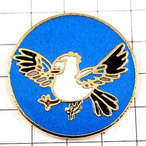  значок * белый птица синий blue . пустой * Франция ограничение булавка z* редкость . Vintage было использовано булавка bachi
