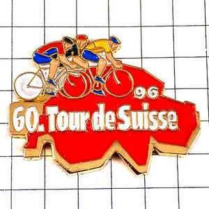ピンバッジ・ツールドスイス自転車レース地図型◆フランス限定ピンズ◆レアなヴィンテージものピンバッチ