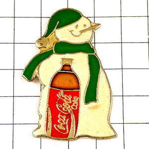 Значок штифта Coca -cola и Snowman Christmas Green Muffler ◆ French Limited Pins ◆ Редкий винтажный пайптч