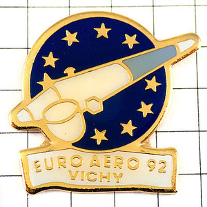 ピンバッジ・ヨーロッパ航空宇宙EU欧州連合の旗の星◆フランス限定ピンズ◆レアなヴィンテージものピンバッチ