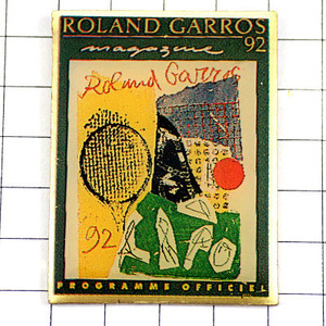  pin badge * all . open tennis convention Roland Garros 1992 poster manner * France limitation pin z* rare . Vintage thing pin bachi