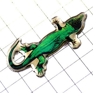 ピンバッジ・緑色のトカゲ蜥蜴◆フランス限定ピンズ◆レアなヴィンテージものピンバッチ