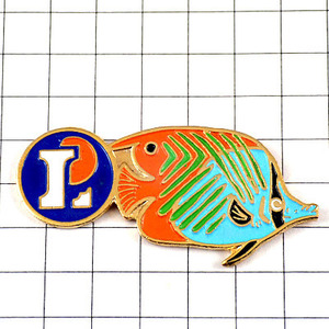  pin badge * orange . light blue. tropical fish L* France limitation pin z* rare . Vintage thing pin bachi