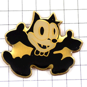  pin badge * ferric s The cat black cat character butterfly necktie. ..* France limitation pin z* rare . Vintage thing pin bachi