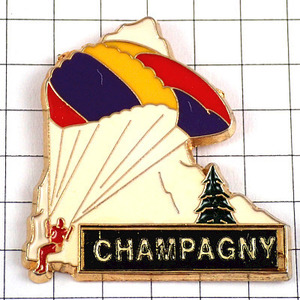 pin badge * paraglider snowy mountains momi. tree * France limitation pin z* rare . Vintage thing pin bachi