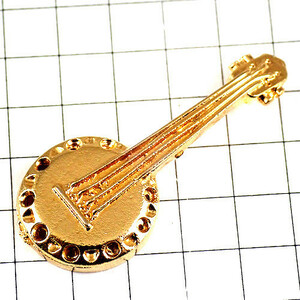  pin badge * banjo music musical instruments Gold gold color * France limitation pin z* rare . Vintage thing pin bachi