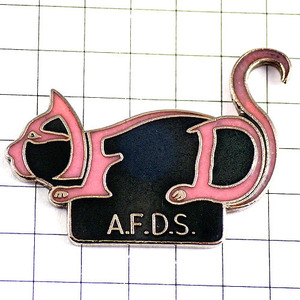  значок * розовый цвет. кошка AFDS* Франция ограничение булавка z* редкость . Vintage было использовано булавка bachi