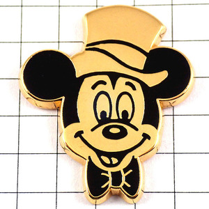  pin badge * Mickey Mouse gold color Disney silk hat hat * France limitation pin z* rare . Vintage thing pin bachi