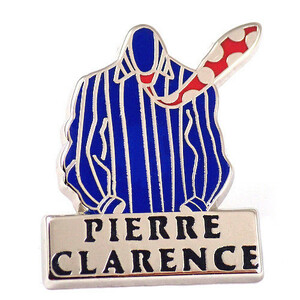 ピンバッジ・青いシャツと水玉ネクタイ赤◆フランス限定ピンズ◆レアなヴィンテージものピンバッチ
