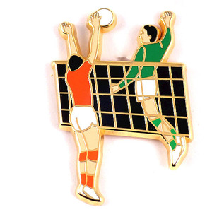  pin badge * volleyball player net . attack ..* France limitation pin z* rare . Vintage thing pin bachi