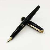 売り切り！★MONTBLANC モンブラン No.221 ペン先K14 / 785 万年筆★美品 ビンテージ ブラック×ゴールドカラー 筆記用具 FH19ZN1ICA_画像1