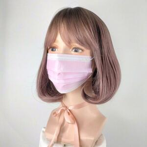 35 medium pink Brown glate wig Halloween cosplay 