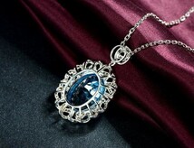 ★★★超～豪華【極美】【限定入荷】 ☆極大粒☆ ＃4ct＃ 1円～ 新着 39連サファイアダイヤモンドペンダントプラチナ仕上_画像3