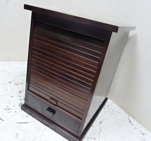 (*BM)[ gratitude special price ] wooden shutter attaching length sliding adjustment shelves 5 step height 44.5. Mini chest retro antique document letter case 
