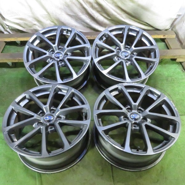 スバル WRX S4 純正 18x8.5J 5H 114.3 +55 Φ56 4本/札幌市手渡し可/中古純正アルミホイール D_Q_108