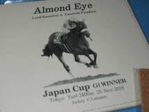 匿名送料無料★レコード決着2.20.6☆アーモンドアイ★2018 JAPAN CUP 本革マウスパッド＆コルクコースター★☆Almond Eye C.Lemaire 即決！_画像2