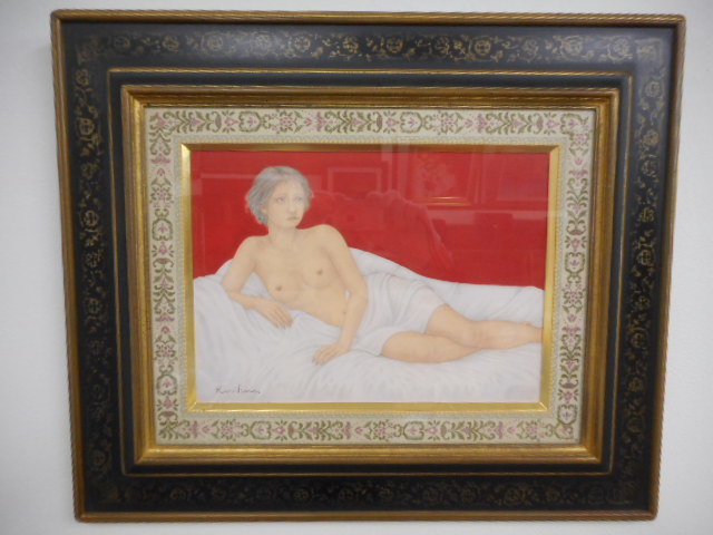 Kiyoko Kurihara Oil painting Original painting No. 4 In a Kokei frame. Genuine beauty painting A man's collection, Painting, Oil painting, Portraits