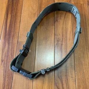 沖縄 米軍放出品 INDIVIDUAL EQUIPMENT BELT LC-2(LC-2A) OD ナイロン・ピストルベルト LARGE (管理番号A1◯22)