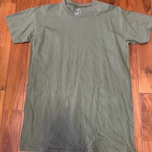 沖縄 米軍実物 USMC MARINE DUKE 半袖 ミリタリー Tシャツ トレーニング ランニング 筋トレ スポーツ OD MEDIUM (管理番号C18)