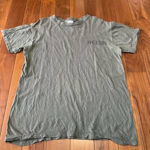 沖縄 米軍放出品 RECON USMC Tシャツ オシャレ ファッション 古着 ビンテージ MEDIUM OD (管理番号JK72)