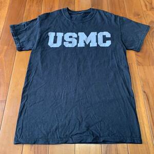 沖縄 米軍放出品 USMC MARINE ミリタリー Tシャツ オシャレ ファッション 古着 ビンテージ ブラック (管理番号GH40)
