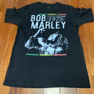 沖縄 米軍放出品 ZION BOB MARLEY LIVE 半袖 Tシャツ オシャレ ファッション 古着 ビンテージ ブラック MEDIUM (管理番号Y86)