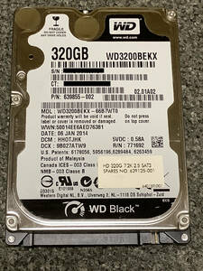 WESTERN DIGITAL WD3200BEKX 【使用時間14388時間】② 2.5インチHDD/320GB/7200rpm/cash16MB/SATA600