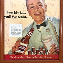 ■即決◆ 1954年(昭和29年) Schlitz Beer シュリッツ ビール【B4-6136】アメリカ ビンテージ雑誌広告【B4額装品】当時物/本物広告 ★同梱可_画像5