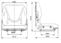 汎用シート　ランバーサポート機能付　建機・フォークリフト・農機 a Z04☆1_画像5