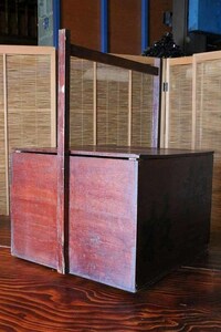 明治時代の中蓋付き岡持ち 小物入れなどに 　古録展 送料別 Fサイズ　中古 品番H13494