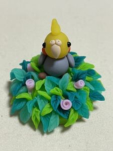 * hand made *o turtle parakeet. ornament * miniature * resin clay * oven k Ray * polymer k Ray *