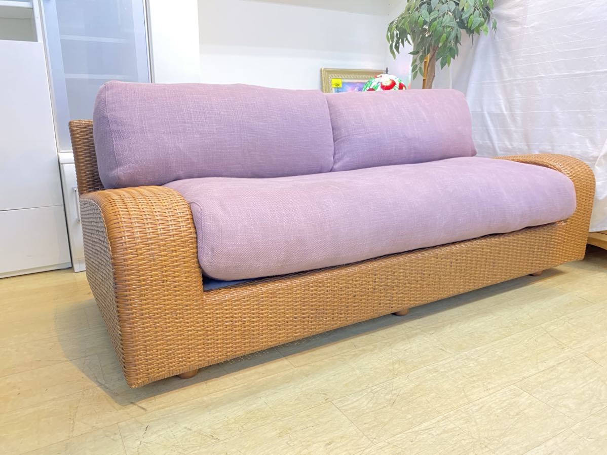 ヤフオク! - 籐、ラタン(ラブソファ ソファ、ソファベッド)の中古品 激安正規販売店 2シーター ◆廃盤モデル◆a.flat/エーフラット ソファ アジアン ラタン ラブソファ