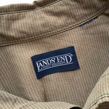 90's LANDS'END ボタンダウンシャツ カーキ チェック L程度 ヴィンテージ オールド ランズエンド ネルシャツ_画像4