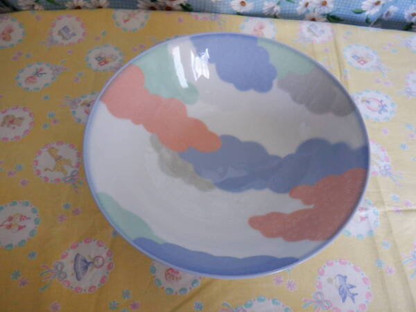B9 NORITAKE『乃りたけ★パステルカラーの曇模様の盛り鉢』~箱なし