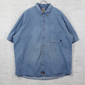 XXL / 古着 半袖シャツ デニムシャツ Dickies ディッキーズ 胸ポケット トップス SMO-2210001