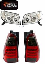 サーフ 21系 KDN215W GRN215W LED 黒 赤 スモーク レッド コンビ テールライト & ヘッドライト 左右 セット 前後 イカリング 送料無料_画像1