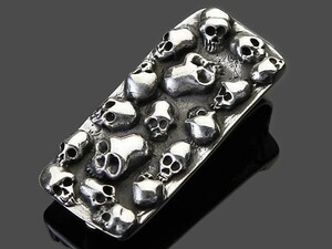 (MO-SG001)SILVER925 Skull .. silver money clip men's / lady's /