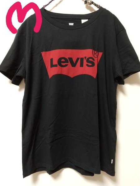 【美品】Levi's リーバイス M ロゴTシャツ メンズTシャツ ブラック Tシャツ