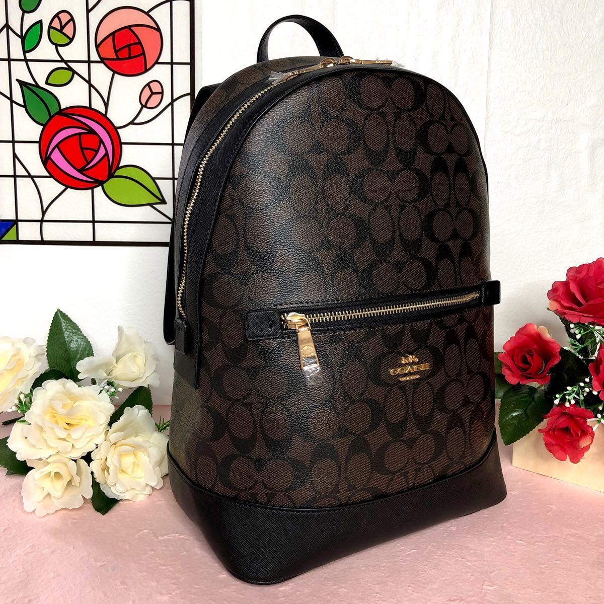 高品質の人気 コーチ 花柄 リュック COACH 可愛い 新品 新作 フラワー